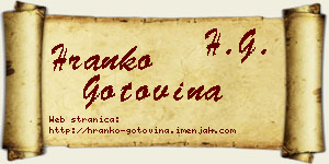 Hranko Gotovina vizit kartica